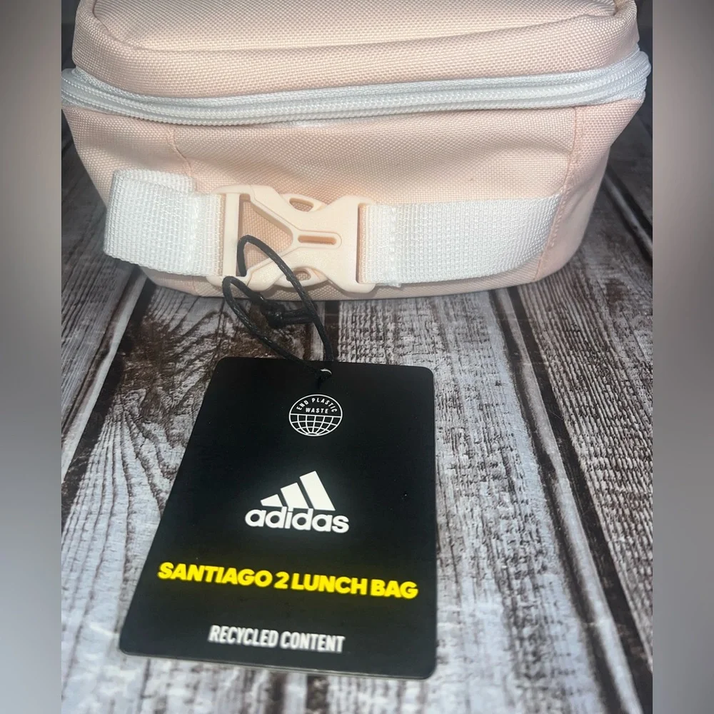 Adidas‎ Insulated Lunch Bag Front Zip Pocket, Clip Handle Light Pink School NEW!